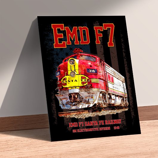 アメリカ国旗のEMD F7 サンタフェ・ウォーボンネット ポスター