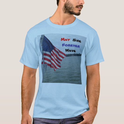 アメリカ国旗のT字 Tシャツ (正面)
