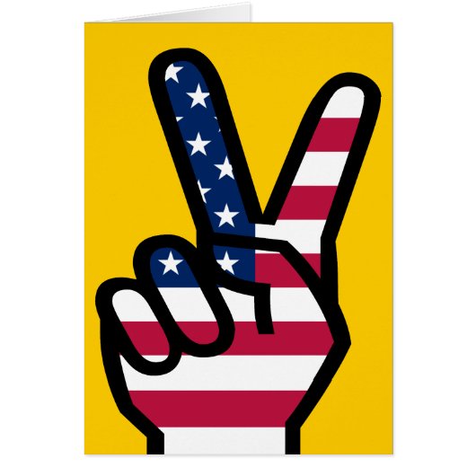 アメリカ国旗のVサイン (正面)