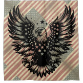 アメリカ国旗はげイーグルアメリカシャワーカーテン シャワーカーテン (正面)