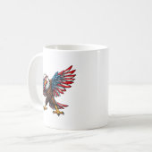 アメリカ国旗はげ鷲7月4日Happy 4 コーヒーマグカップ (正面左)