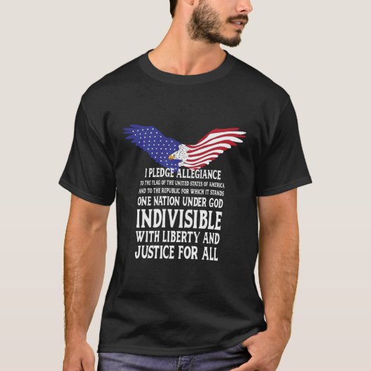 アメリカ国旗への忠誠を誓う Tシャツ (正面)
