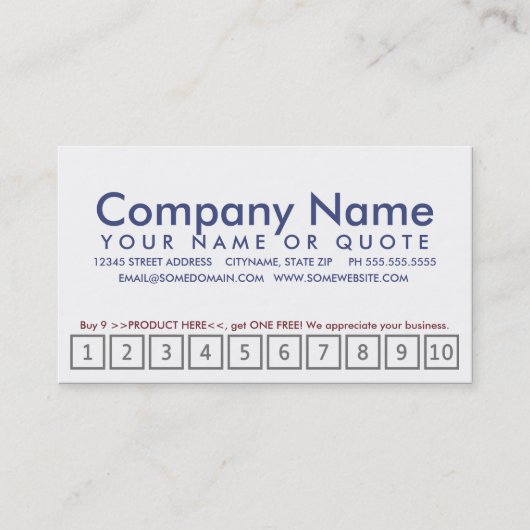 アメリカ国旗ぼやけパンチカード ロイヤリティカード (正面)