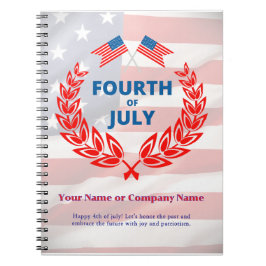 アメリカ国旗をテーマにしたカスタムオフィス用品 4th of July ノートブック