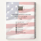 アメリカ国旗をテーマにした企業オフィスカスタム4th of July ノートブック (裏面)