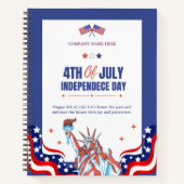 アメリカ国旗をテーマにした企業オフィスカスタム4th of July ノートブック (正面)