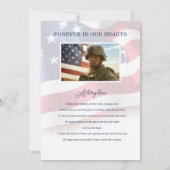 アメリカ国旗を使った軍人のお別れの会 招待状 (裏面)