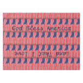 アメリカ国旗を愛国的な神に祝福 テーブルクロス (正面(横))