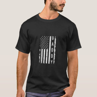 アメリカ国旗を持ったパパ Tシャツ