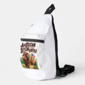 アメリカ国旗を持つアメリカのバイソン・バッファロー スリングバッグ (右コーナー)