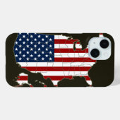 アメリカ国旗を持つアメリカの地図 Case-Mate iPhoneケース (裏面 (横))