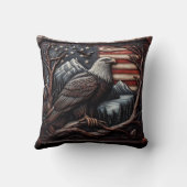 アメリカ国旗を持つイーグルエンブレムデザイン クッション (裏面)