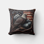 アメリカ国旗を持つイーグルエンブレムデザイン クッション (正面)