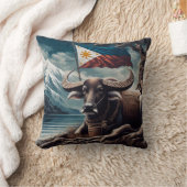 アメリカ国旗を持つイーグルエンブレムデザイン クッション (ブランケット)