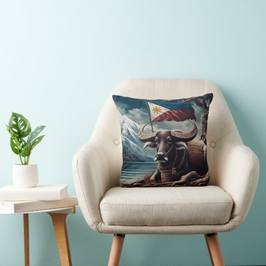 アメリカ国旗を持つイーグルエンブレムデザイン クッション (椅子)