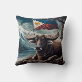 アメリカ国旗を持つイーグルエンブレムデザイン クッション (裏面)