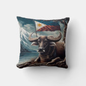 アメリカ国旗を持つイーグルエンブレムデザイン クッション (正面)