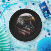 アメリカ国旗を持つイーグルデザイン ペーパープレート (パーティー)