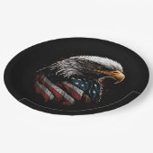 アメリカ国旗を持つイーグルデザイン ペーパープレート (アングル)