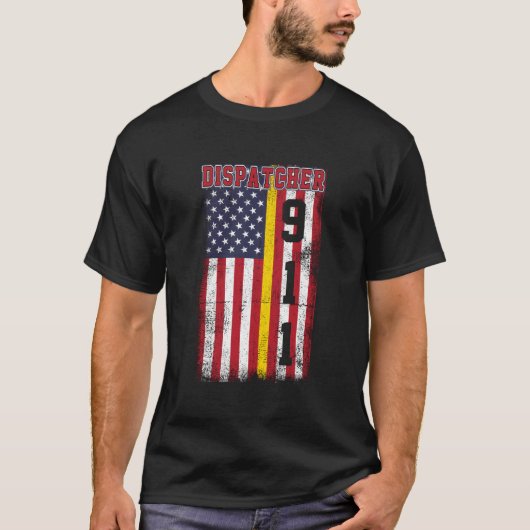 アメリカ国旗を持つディスパッチャー Tシャツ (正面)