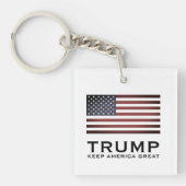 アメリカ国旗を持つトランプキ保ーチェー素晴らしン キーホルダー (正面)
