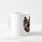 アメリカ国旗を持つドイツの羊飼い コーヒーマグカップ (正面左)