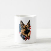 アメリカ国旗を持つドイツの羊飼い コーヒーマグカップ (中央)