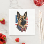 アメリカ国旗を持つドイツの羊飼い スタンダードランチョンナプキン (インサイチュ)