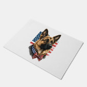 アメリカ国旗を持つドイツの羊飼い ドアマット (アングル)