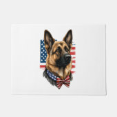 アメリカ国旗を持つドイツの羊飼い ドアマット (正面)