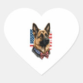 アメリカ国旗を持つドイツの羊飼い ハートシール (正面)