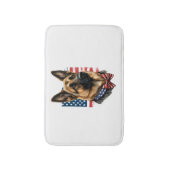 アメリカ国旗を持つドイツの羊飼い バスマット (正面縦)
