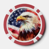 アメリカ国旗を持つハゲのワシ ポーカーチップ (裏面)