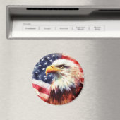 アメリカ国旗を持つハゲのワシ マグネット (インサイチュ (食洗機))