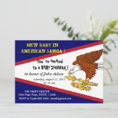 アメリカ国旗を持つベビーシャワー招待状 招待状 (スタンド正面)