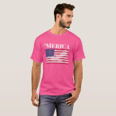 アメリカ国旗を持つメリカ Tシャツ (正面フル)
