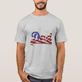アメリカ国旗を持つ世界最高のパパ – 暗 Tシャツ (正面)
