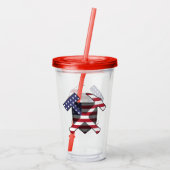 アメリカ国旗を持つ地質学者のロックハンマー アクリルタンブラー (裏面)