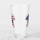 アメリカ国旗を持つ地質学者のロックハンマー タンブラーグラス (右)