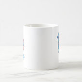 アメリカ国旗を持つ宇宙飛行士 コーヒーマグカップ (中央)