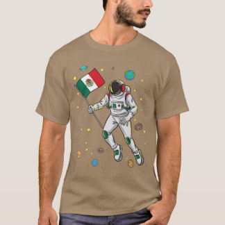 アメリカ国旗を持つ宇宙 Tシャツ
