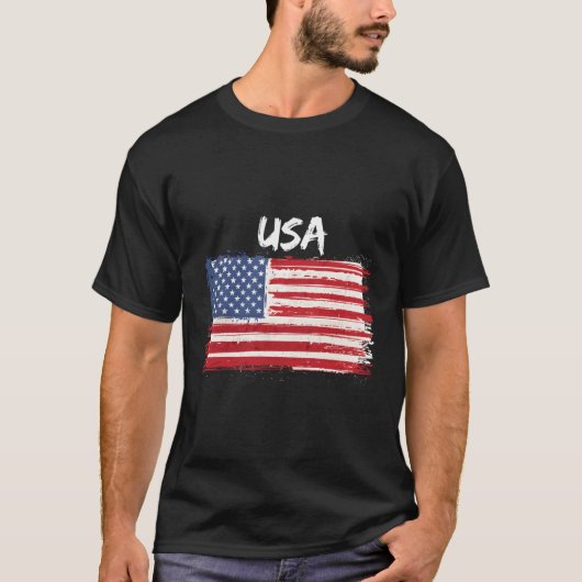 アメリカ国旗を持つ愛国的なアメリカ統一された合衆国 Tシャツ (正面)