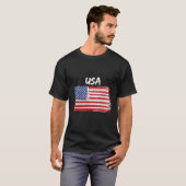 アメリカ国旗を持つ愛国的なアメリカ統一された合衆国 Tシャツ (正面フル)