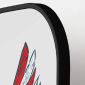 アメリカ国旗を持つ愛国的なハゲのワシ ピックルボールラケット (左詳細)