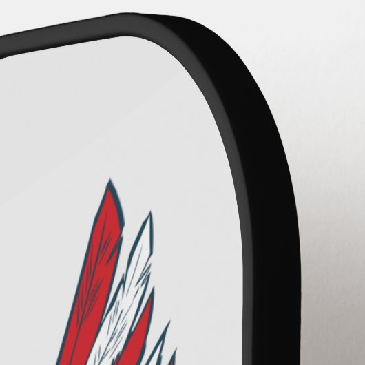 アメリカ国旗を持つ愛国的なハゲのワシ ピックルボールラケット (左詳細)