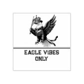 アメリカ国旗を持つ愛国的なハゲのワシ – 7月4日 ラバースタンプ (インプリント)