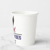 アメリカ国旗を持つ愛国的なハゲのワシ – 7月4日 紙コップ (左)