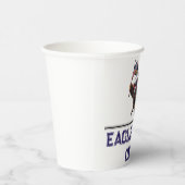 アメリカ国旗を持つ愛国的なハゲのワシ – 7月4日 紙コップ (右)