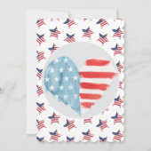 アメリカ国旗を持つ愛国的なハートデザイン シーズンカード (正面)