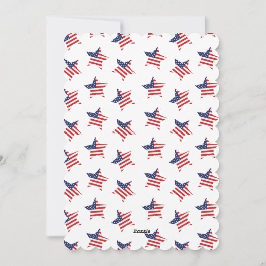 アメリカ国旗を持つ愛国的なハートデザイン シーズンカード (裏面)
